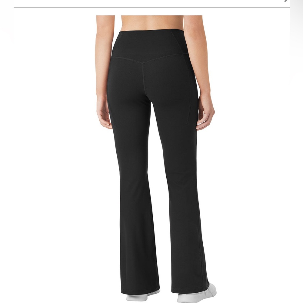 Yoga Black Boot Cut Pants with Stretchy Fabric for Casual Wear - Picture 2 of 7